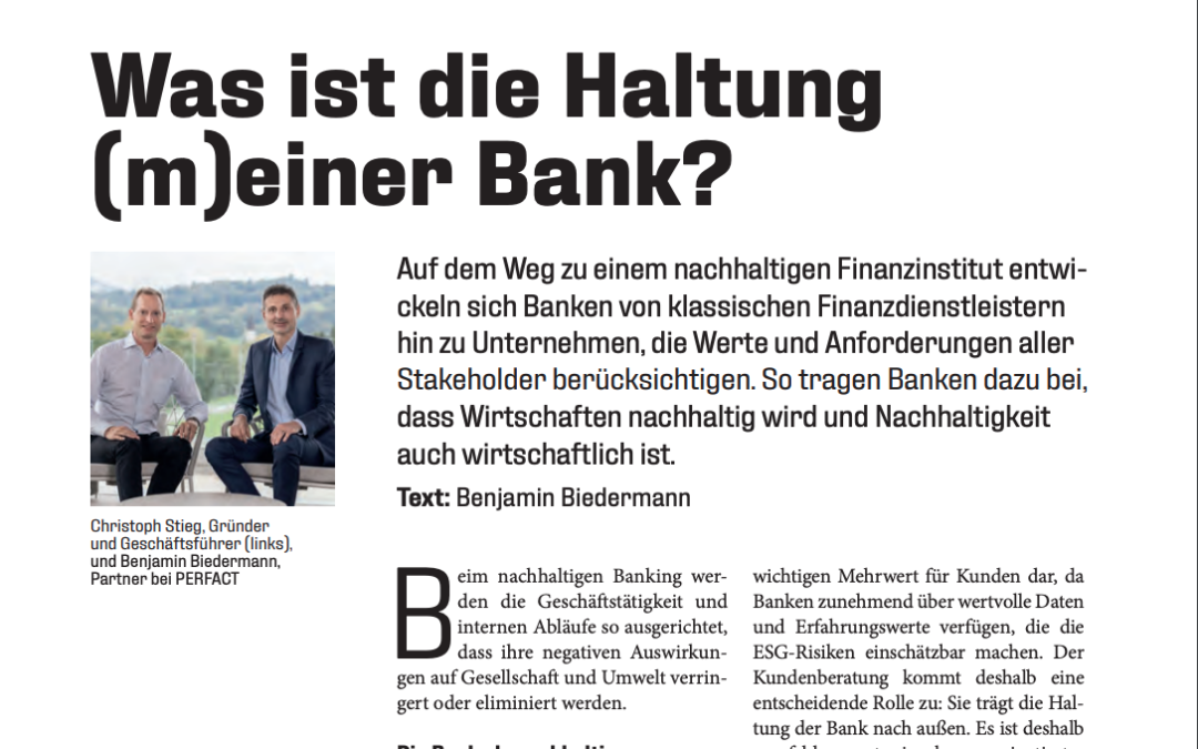 Was ist die Haltung (m)einer Bank?